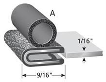 Weatherstrip For Truck Bodies - Trim Seal 3100-B3X-1/16-A