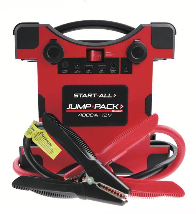 Jump Starter For Semis - Goodall JP-12-10000 - 10000 Amp Lithium Ion Jumpstart Pack