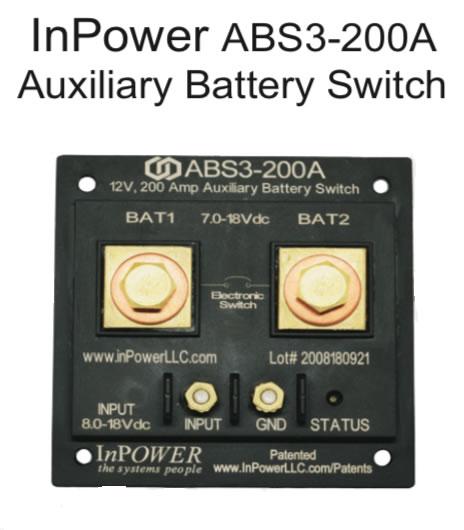 InPower ABS3-200A 3rd Generation Auxiliary Battery Switch - 200 Amps