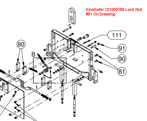 Kinshofer 121000155 Lock Nut For KM932MB Barrier Lifter