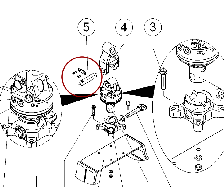 Kinshofer KM04 Rotator Pin and Retainer Kit