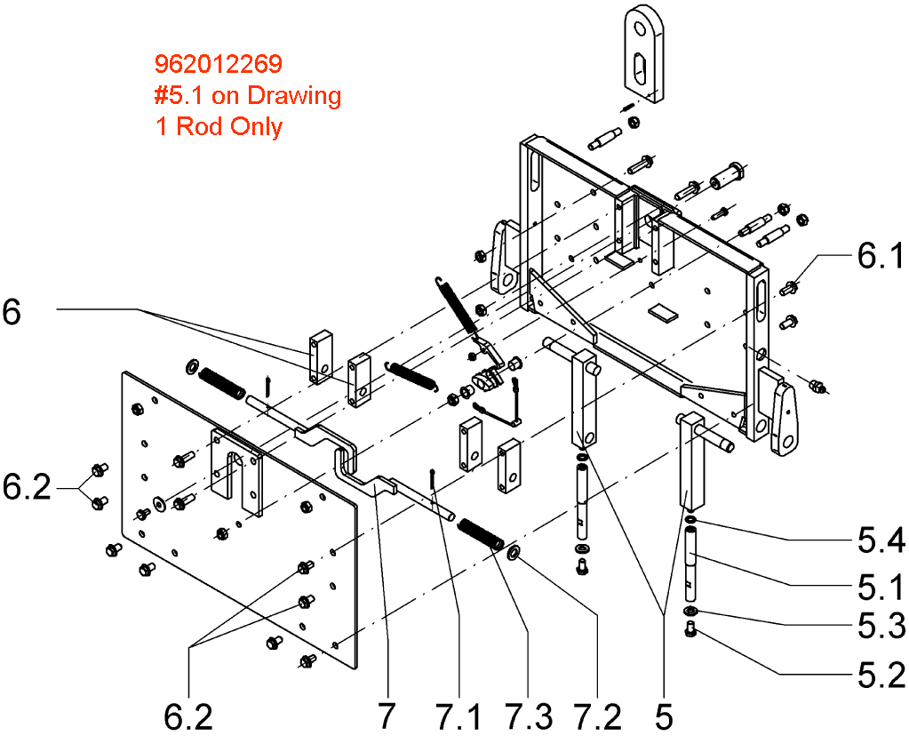 Kinshofer 962012269 - Pushrod for Kinshofer KM932MB Barrier Lifter