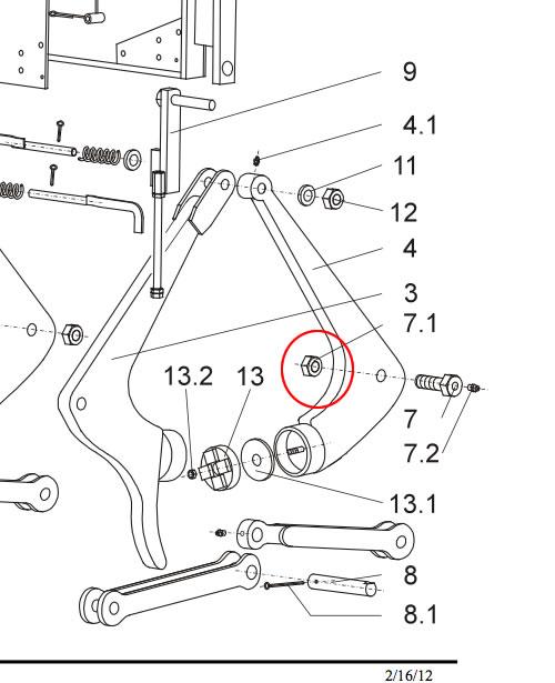 Kinshofer Barrier Lifter Part - Nylock Locknut - 121070237