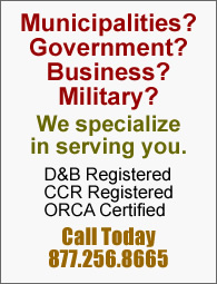 CCR registered and specializing in government and US military sales